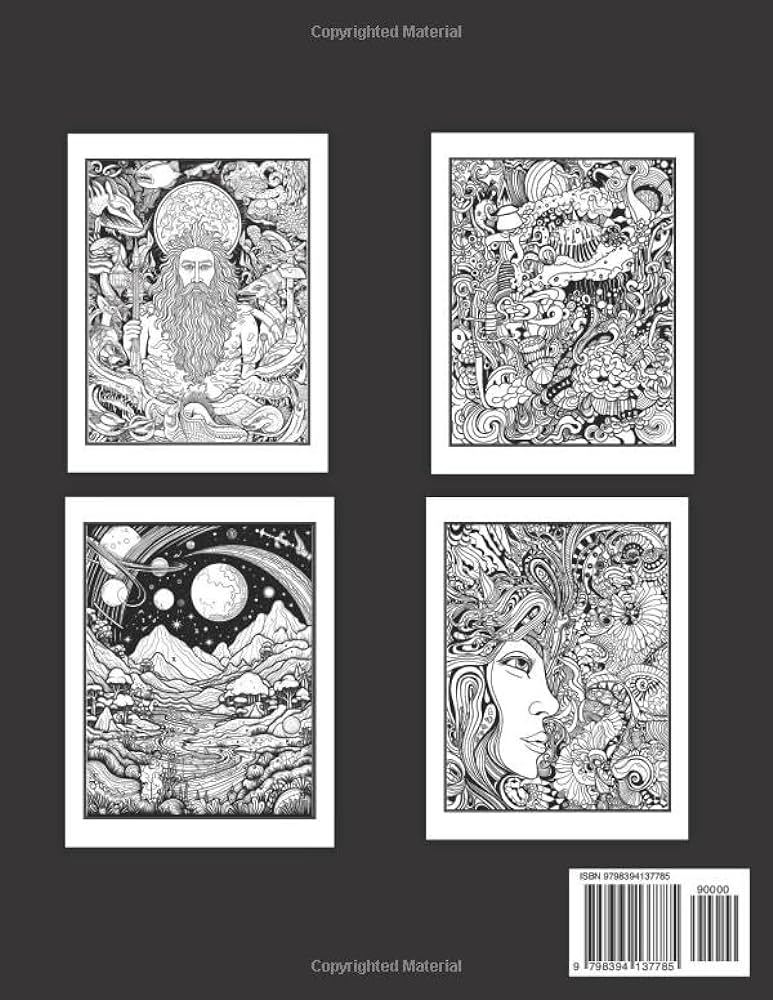 Psychedelic coloring book for adults over fun and trippy designs to color for relaxation press dj coloring books