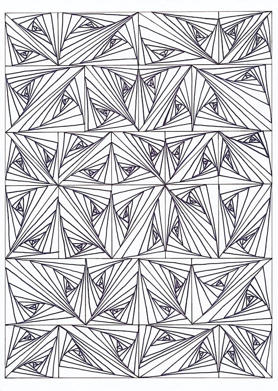 Psychedelic coloring page for adults instant download