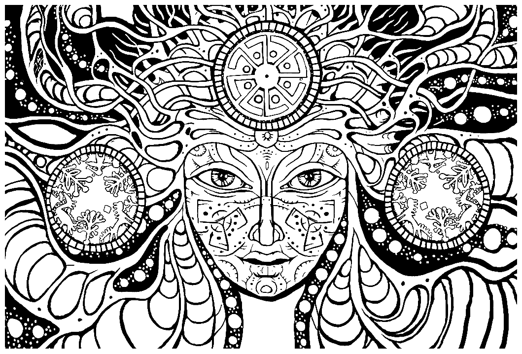 Psychedelic coloring pages printable for free download