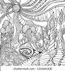 Black white shaman surreal girl coloring stock vector royalty free