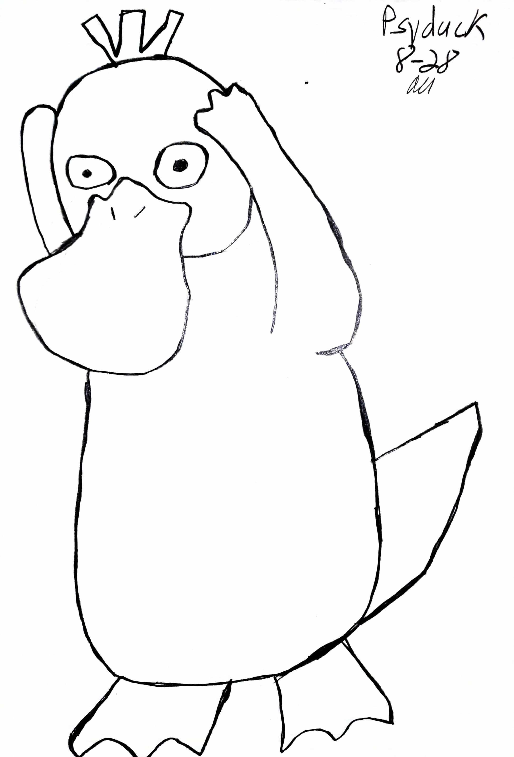 Psyduck hand drawn herohunted