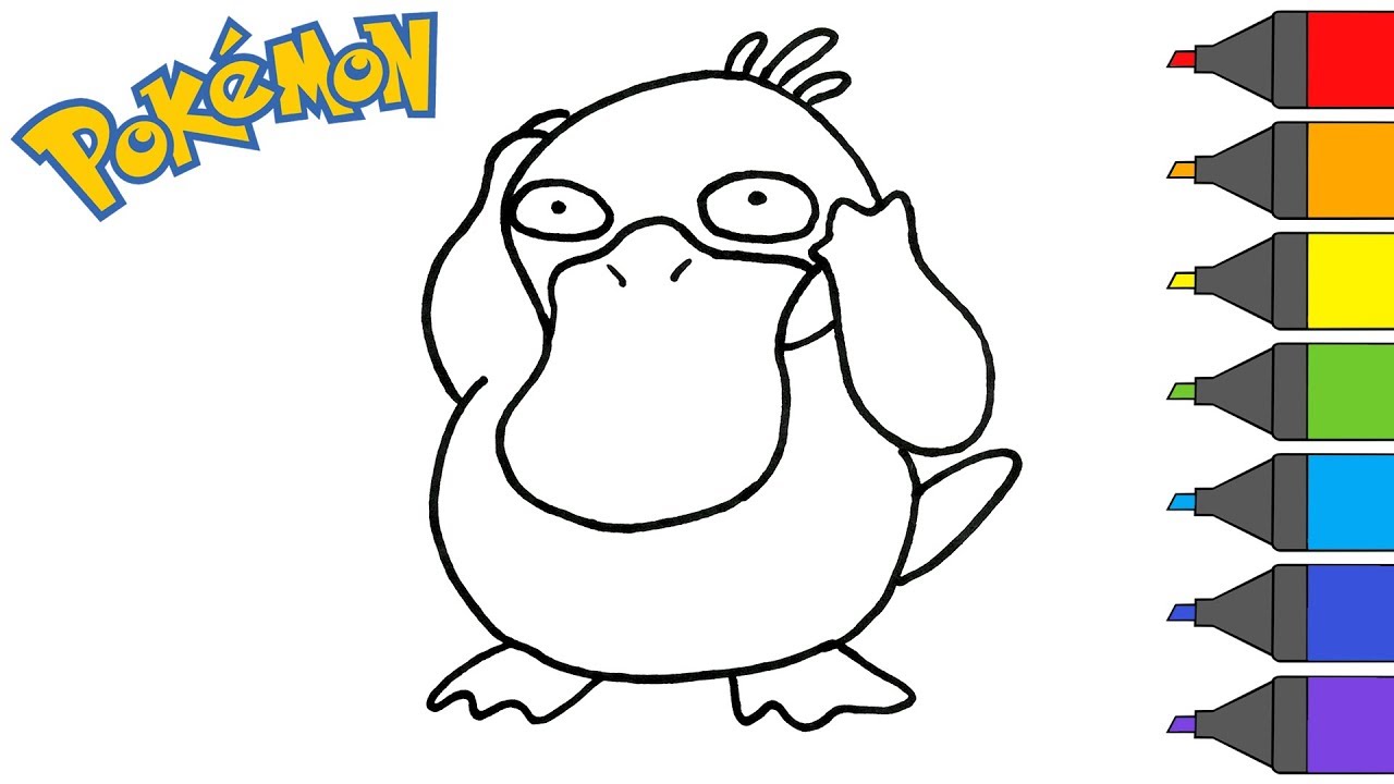 Pokemon psyduck how to draw pokemon coloring book artsy kids