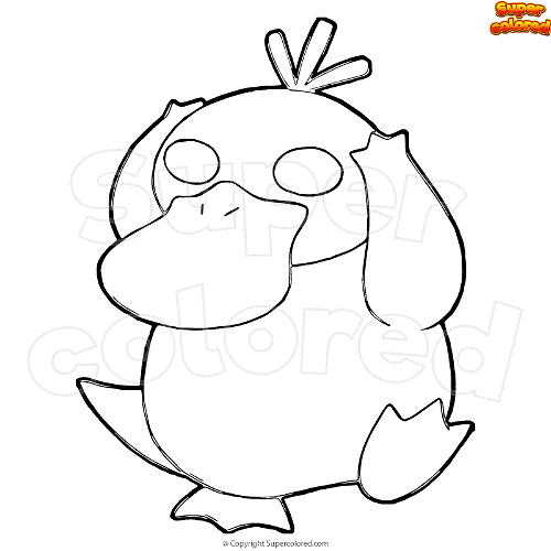 Coloring page pokemon psyduck