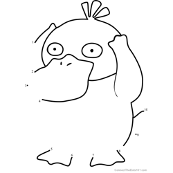 Psyduck connect the dots printable worksheets