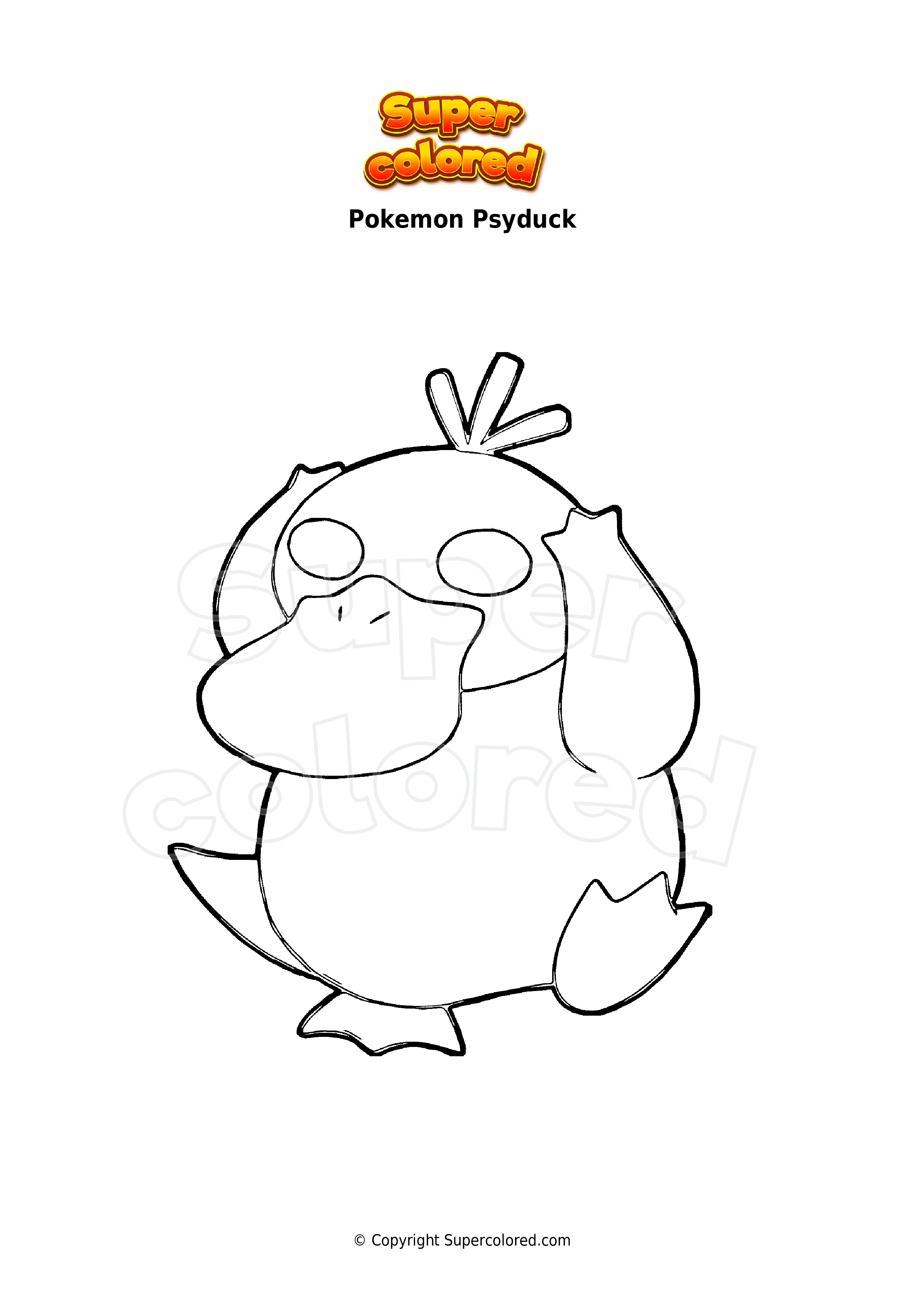 Coloring page pokemon psyduck