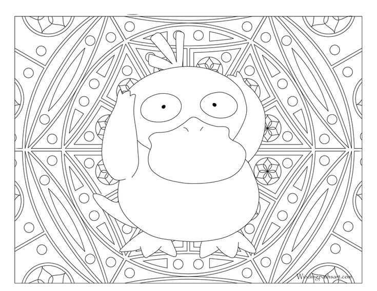 Psyduck pokemon coloring page pokemon coloring pages mandala coloring pages pokemon coloring sheets