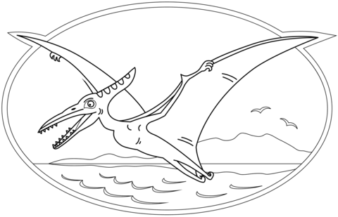 Pterodactyl coloring page free printable coloring pages