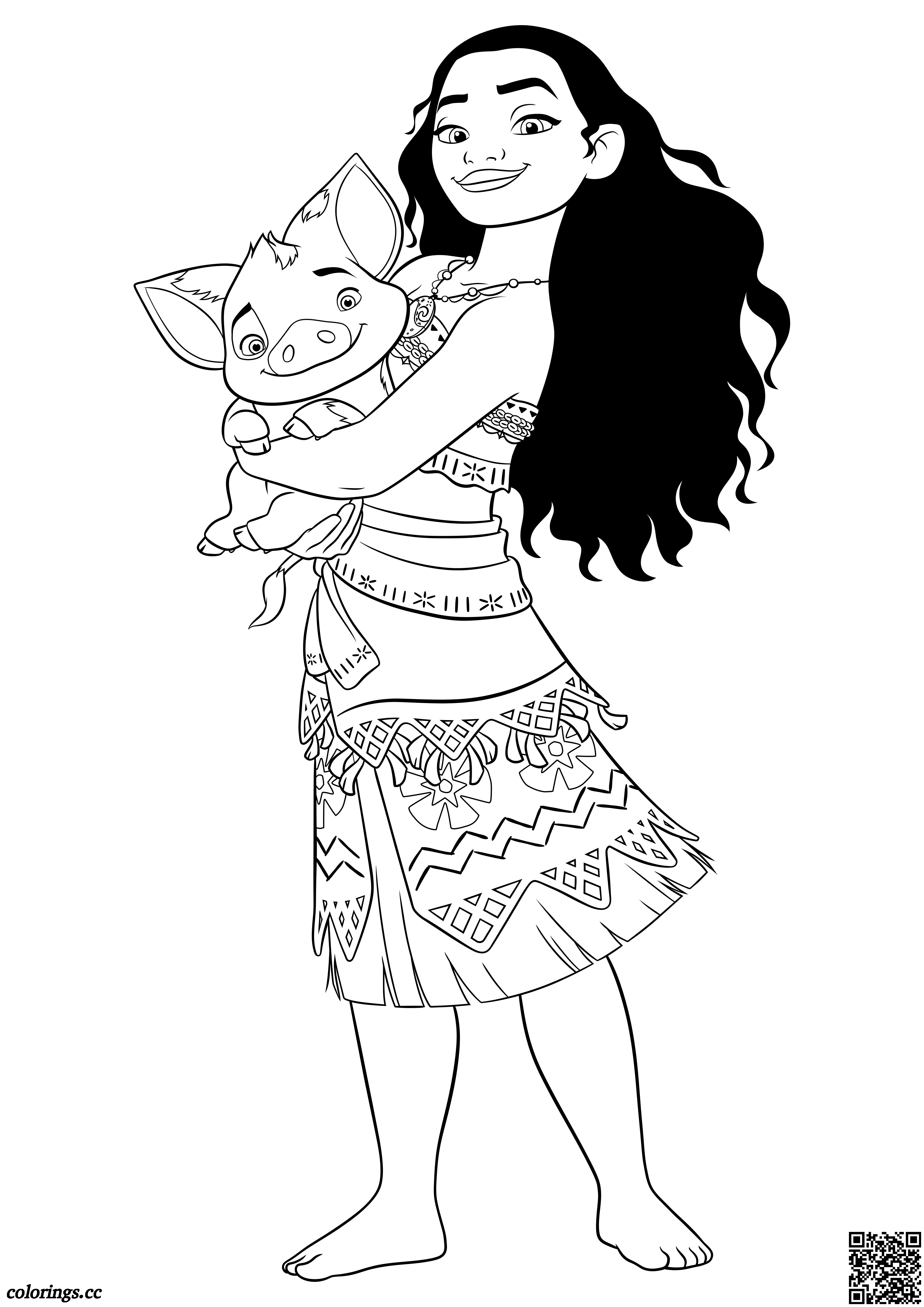 Moana amp pua coloring pages moana coloring pages