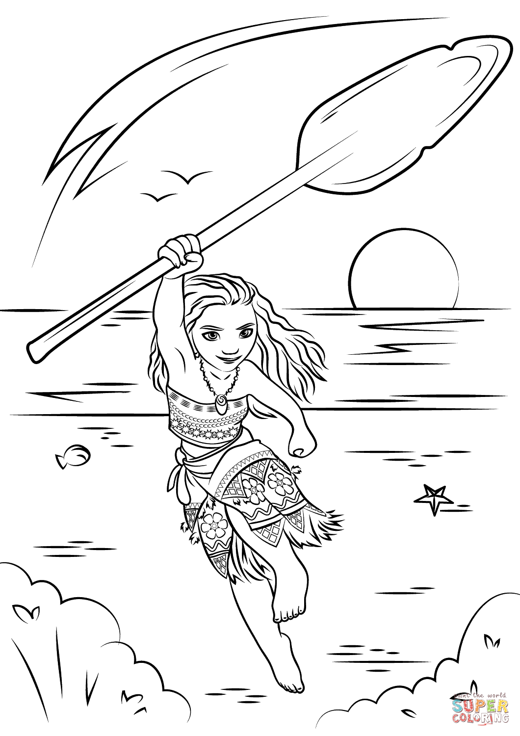 Moana coloring page free printable coloring pages