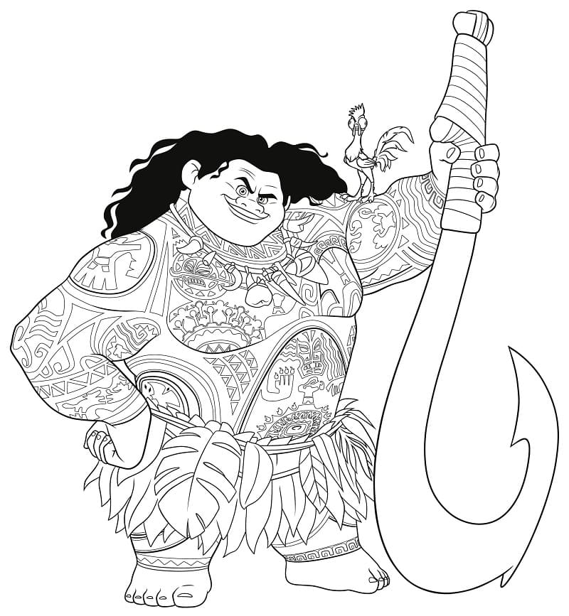 Pua from moana coloring page