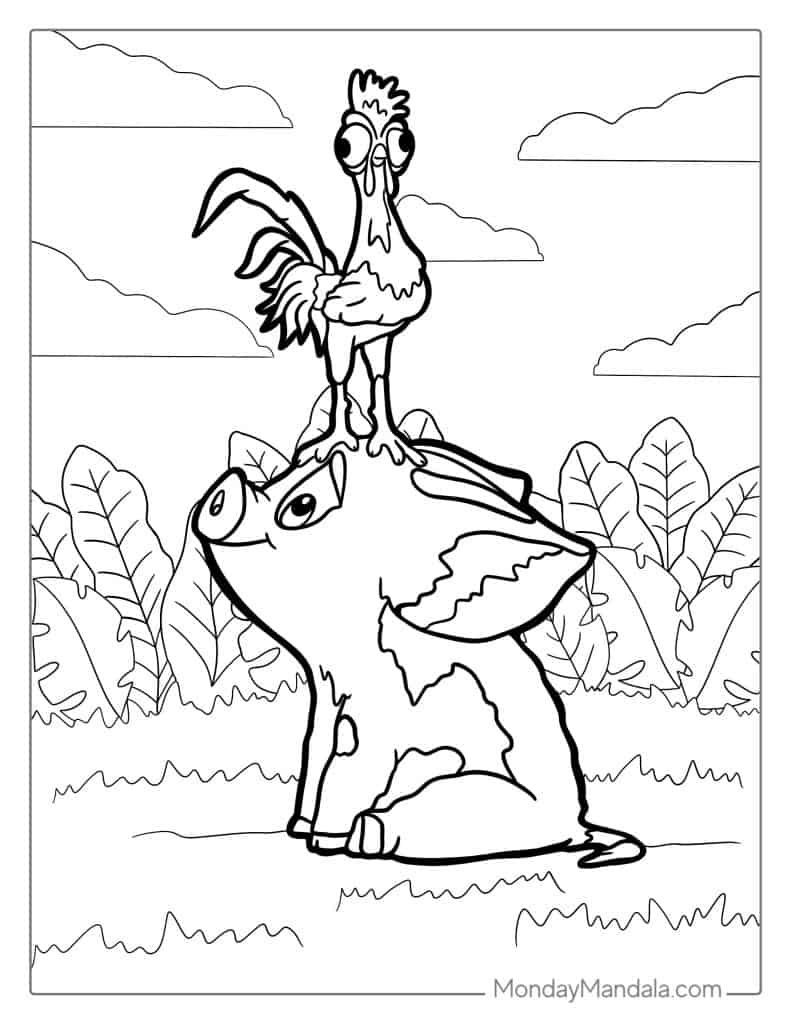 Moana coloring pages free pdf printables