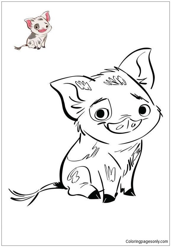 Pua pig from moana coloring page disney coloring pages moana coloring pages moana drawing