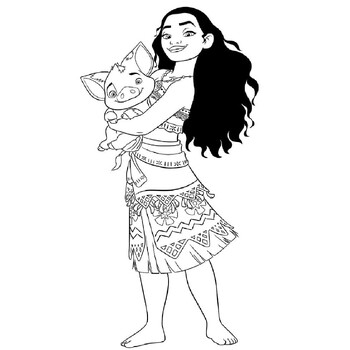 Moana coloring pages printable heihei and pua coloring pages for kids