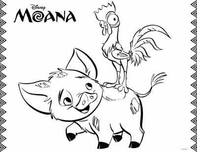 Updated moana coloring pagesmaui coloring pages too