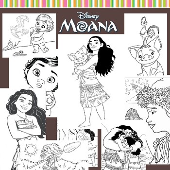 Moana coloring pages printable heihei and pua coloring pages for kids