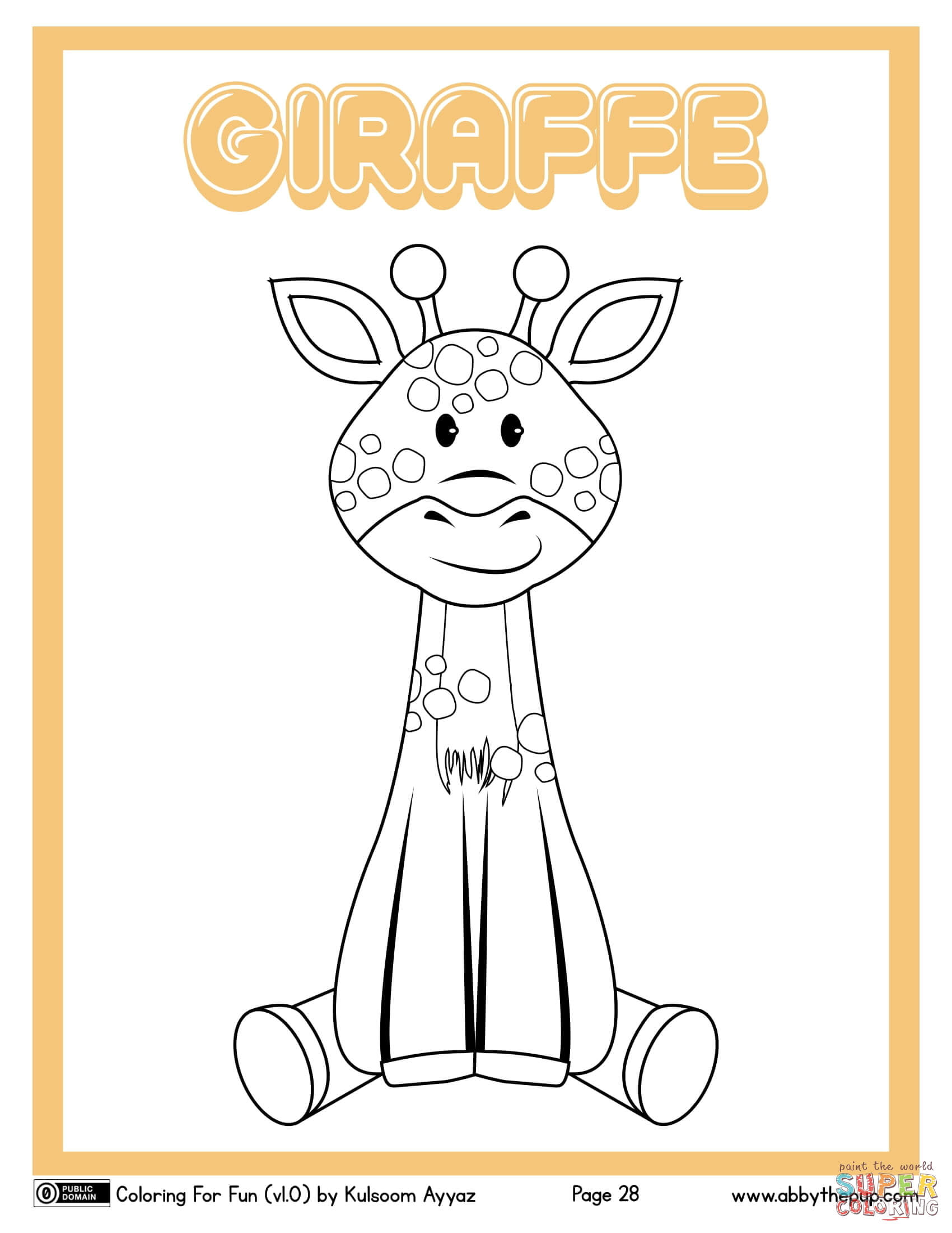 Giraffe coloring page free printable coloring pages