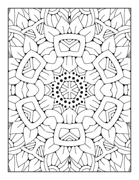 Premium vector mandala pattern coloring page outline mandala coloring page coloring page for kids and adults