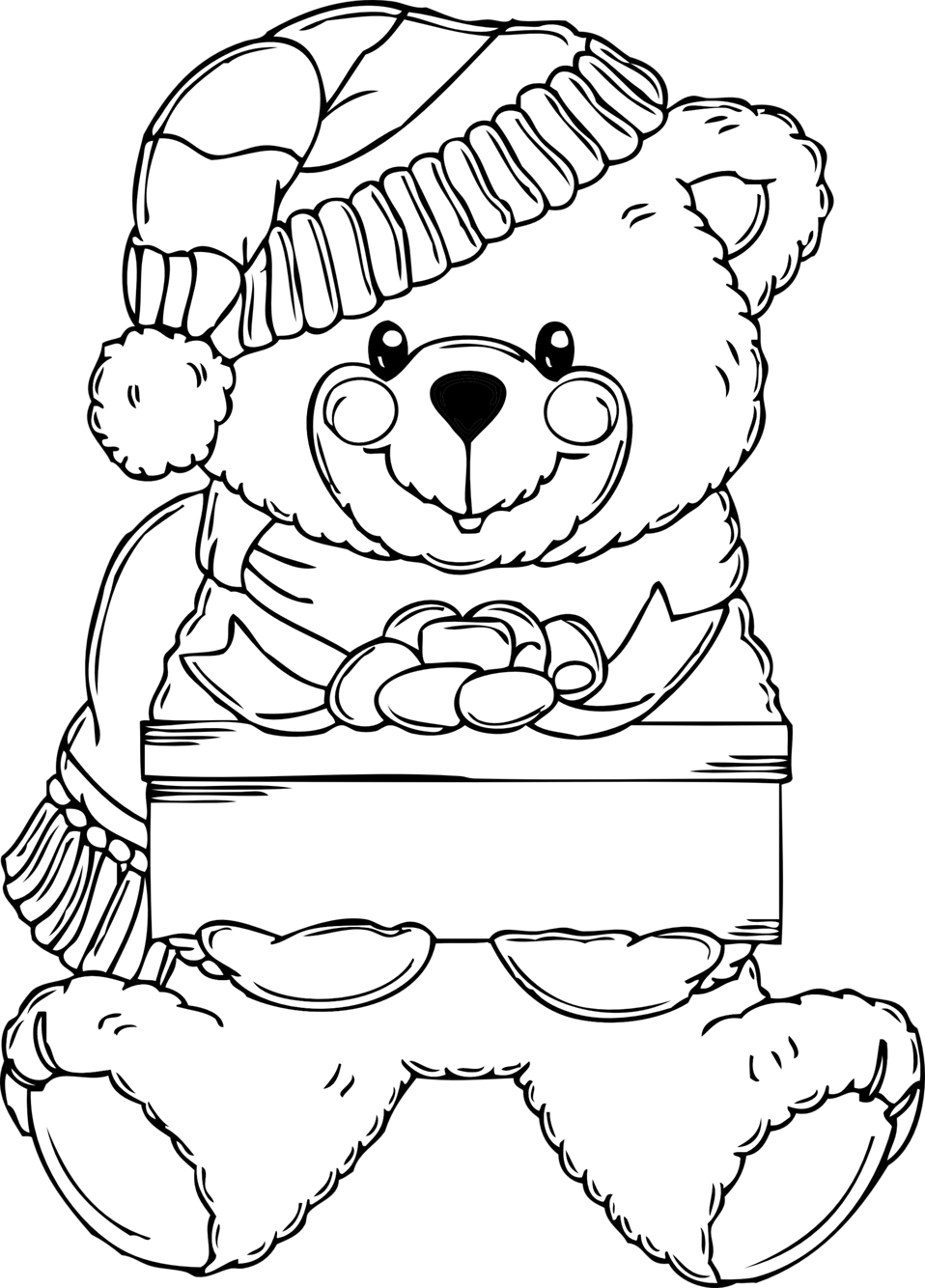 Public domain clip art image christmas bear coloring page id