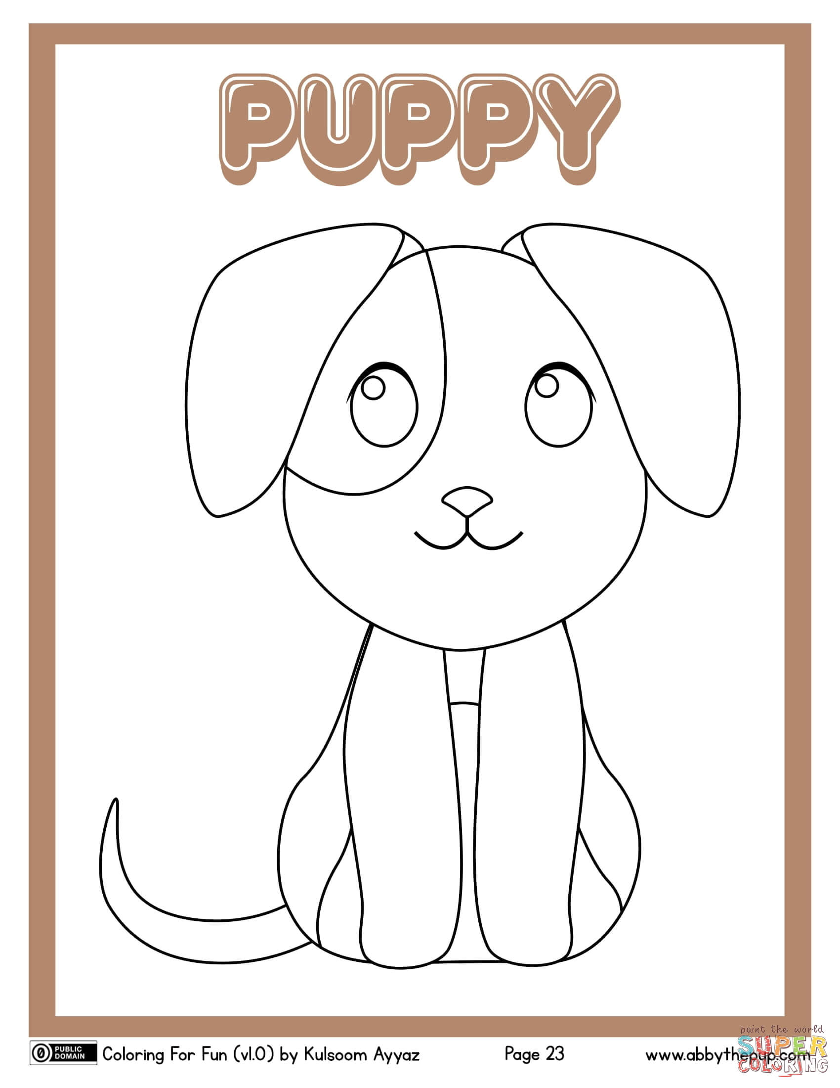 Puppy coloring page free printable coloring pages