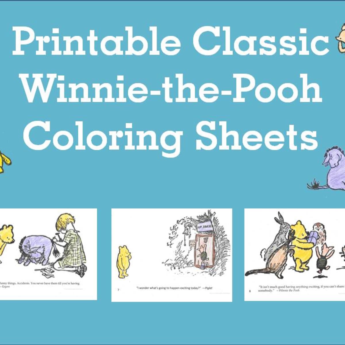 Printable classic winnie the pooh coloring sheets