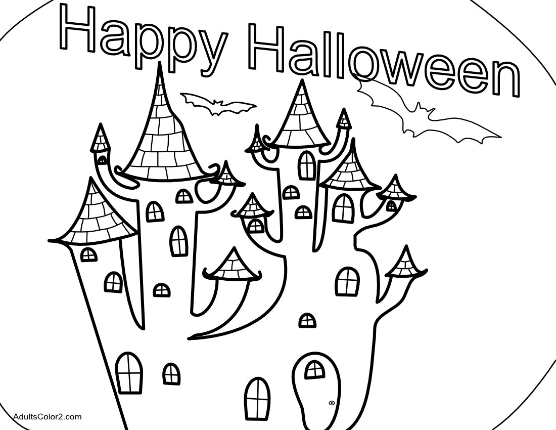 Merry halloween coloring pages