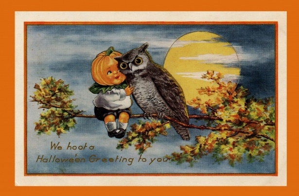 Halloween vintage card free stock photo