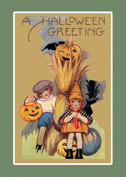 Halloween vintage illustration card free stock photo