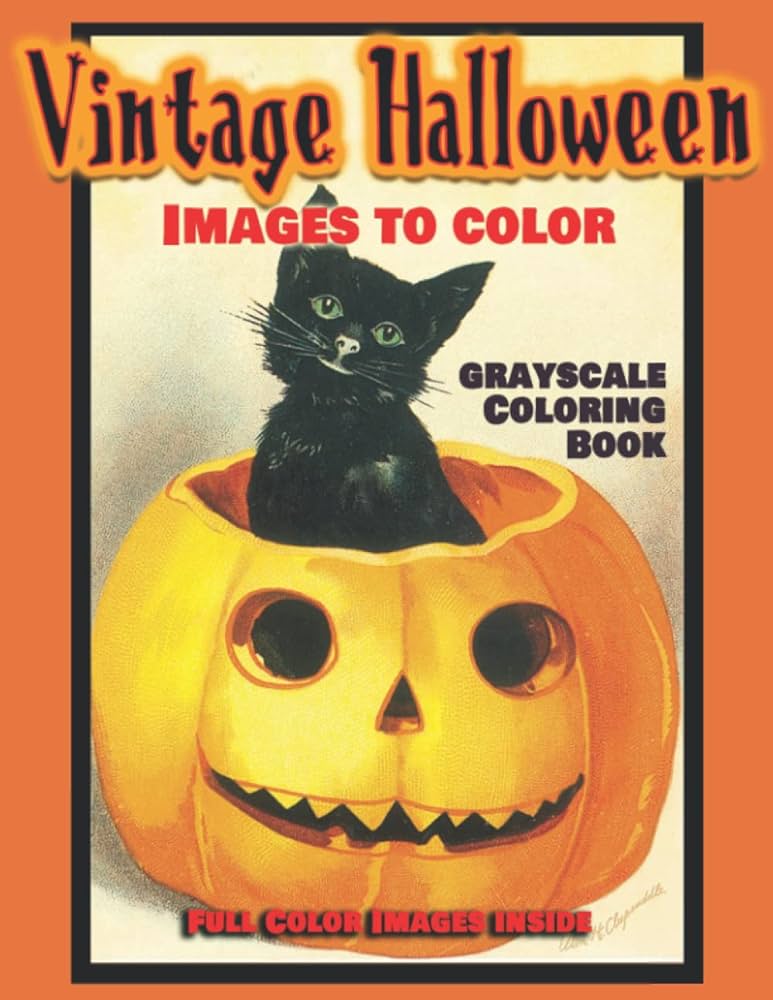 Vintage halloween images for coloring