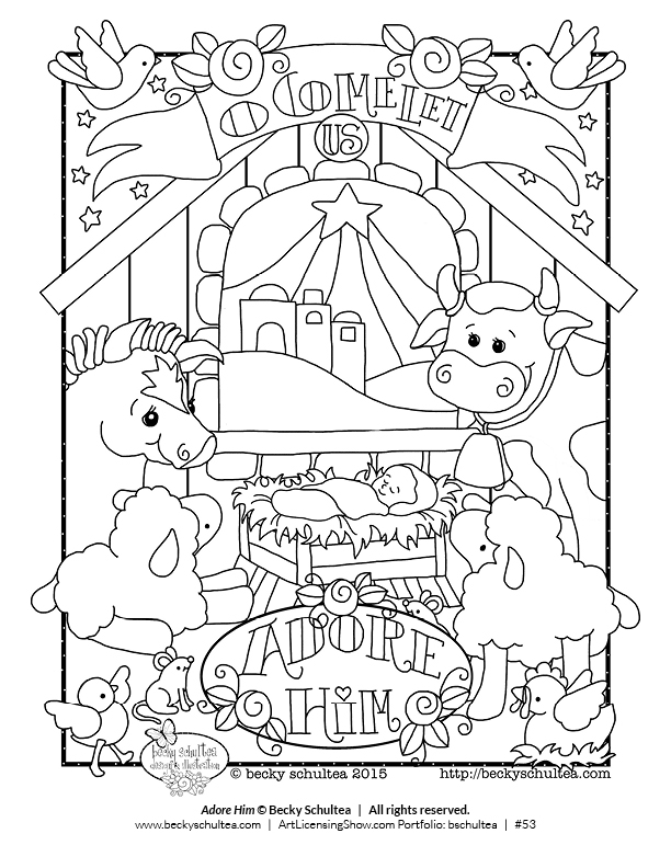 Pages of free holiday coloring