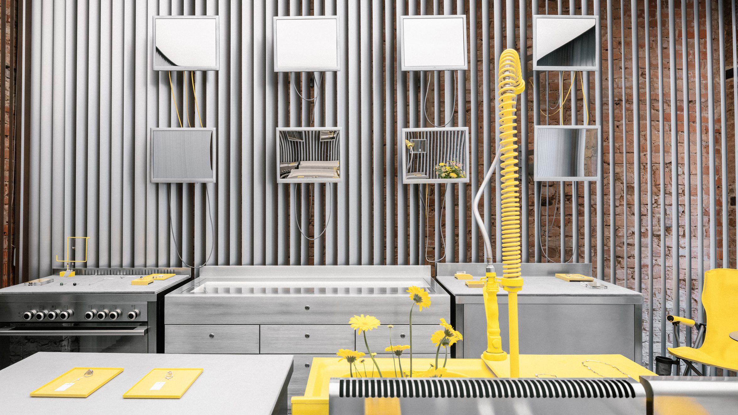 Crosby studios uses kitchen equipment to create jewellery store interior
