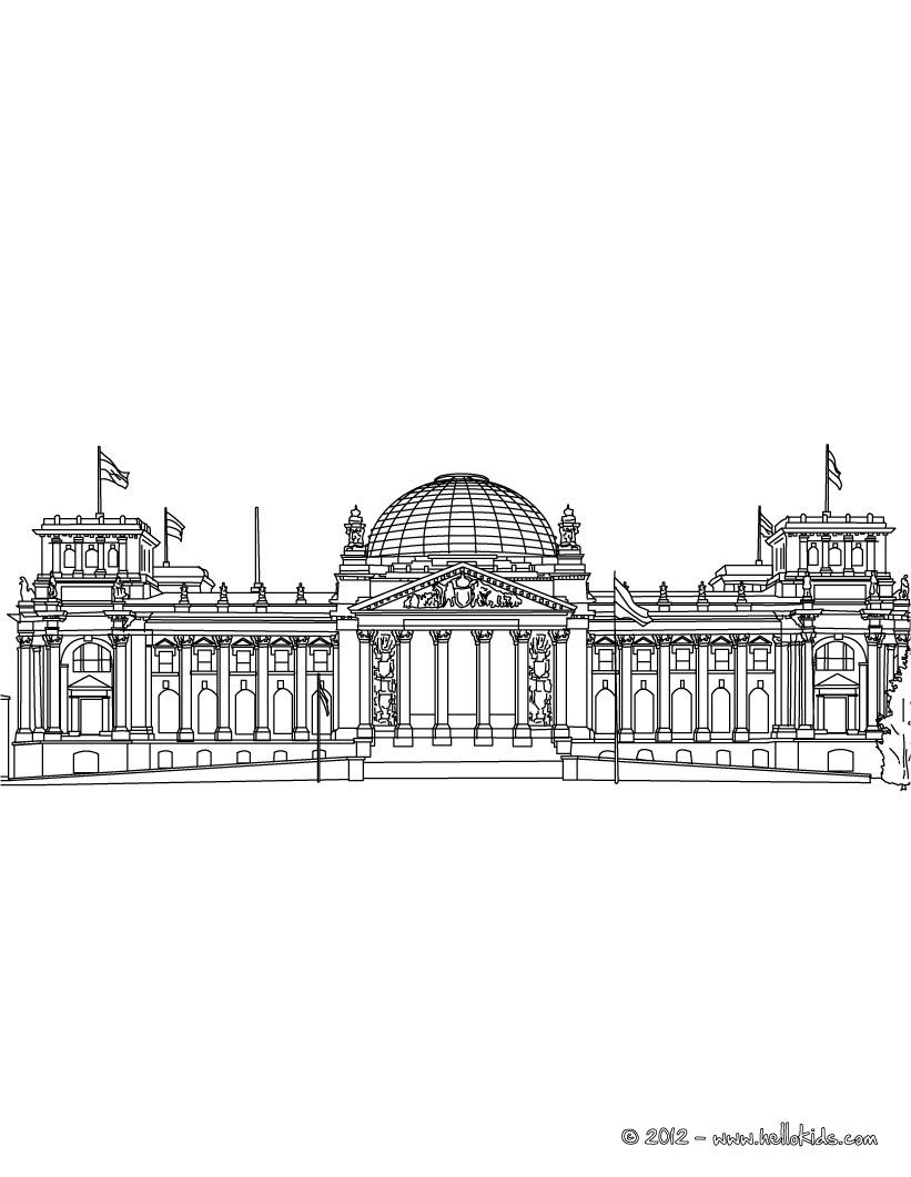 Reichtag building in berlin coloring page attractions in germany germany castles famous places