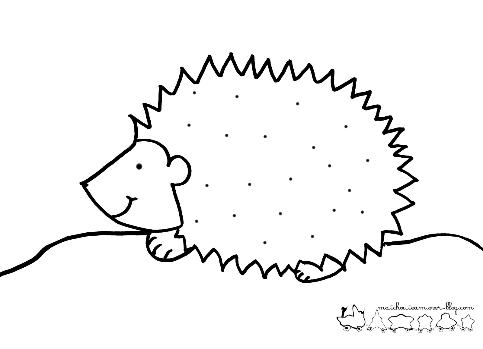 Dibujo de erizo para colorear y pintar