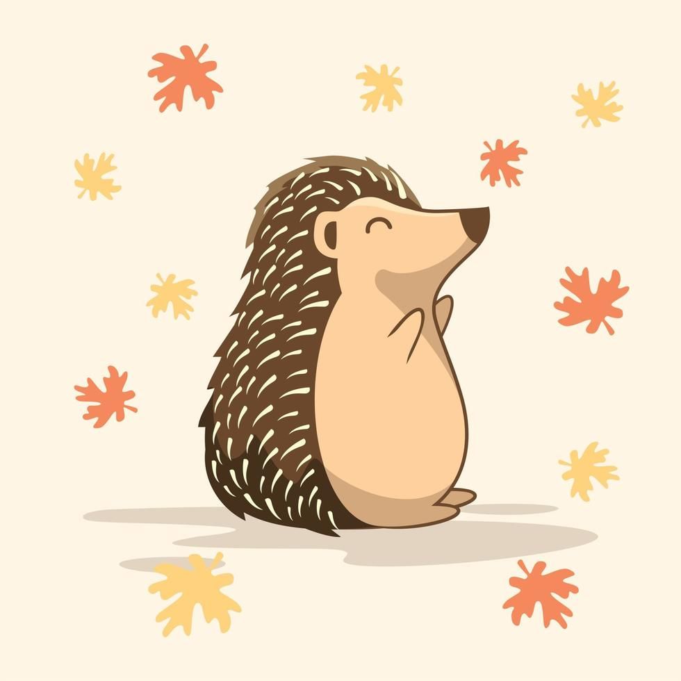 Erizo ilustracion dibujos animados puercopãn otoão animado dibujos ilustracion