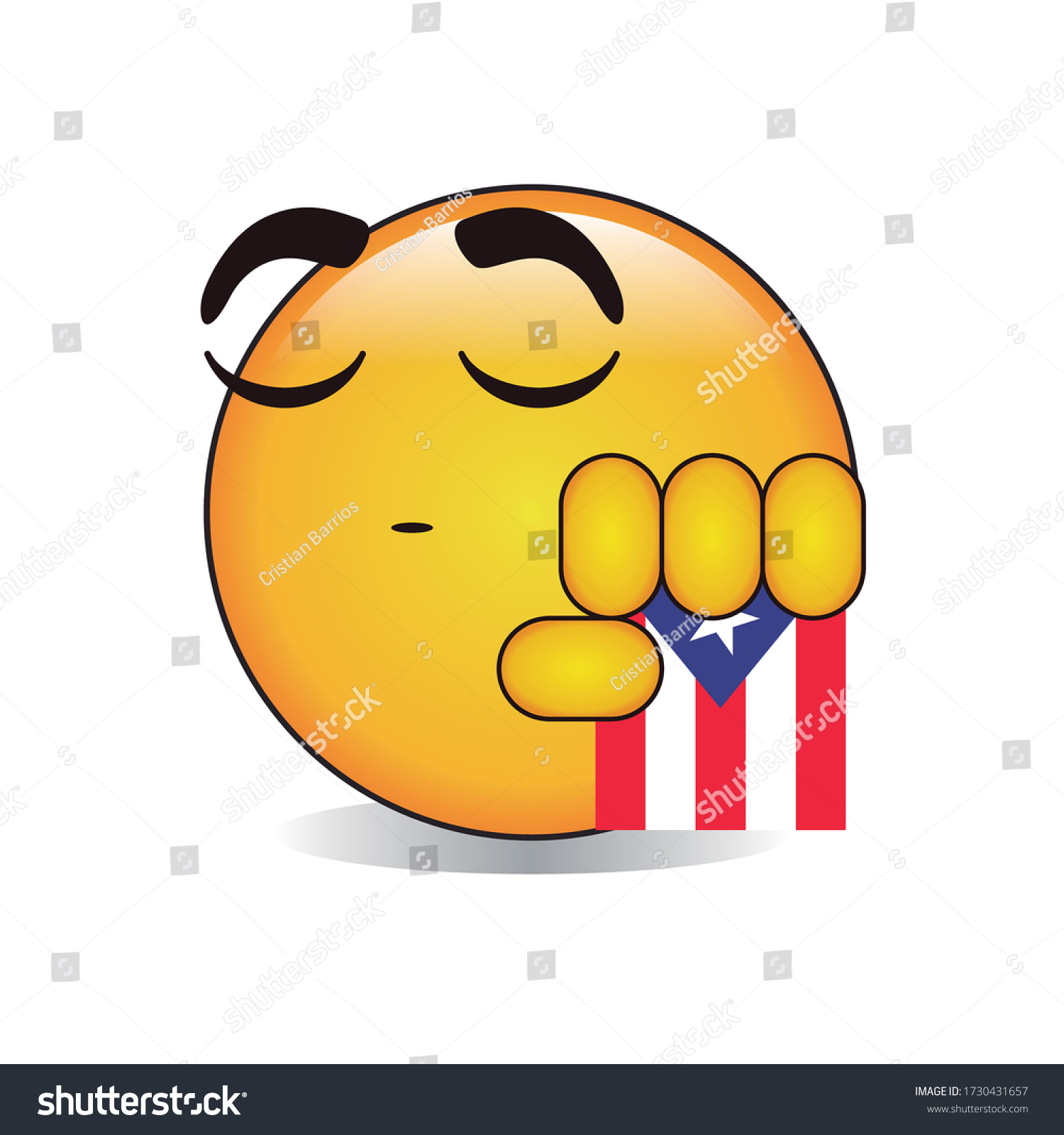Proud puerto rican emoji isolated vector stock vector royalty free