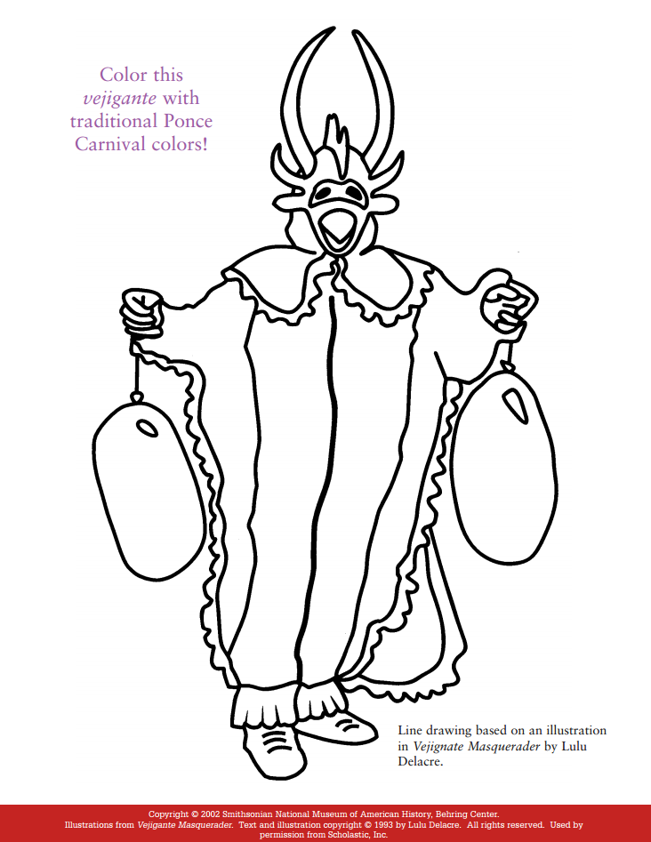 A puerto rican carnival read vejigante with your students and get their imaginations â coloring pages art education projects hispanic heritage month activities