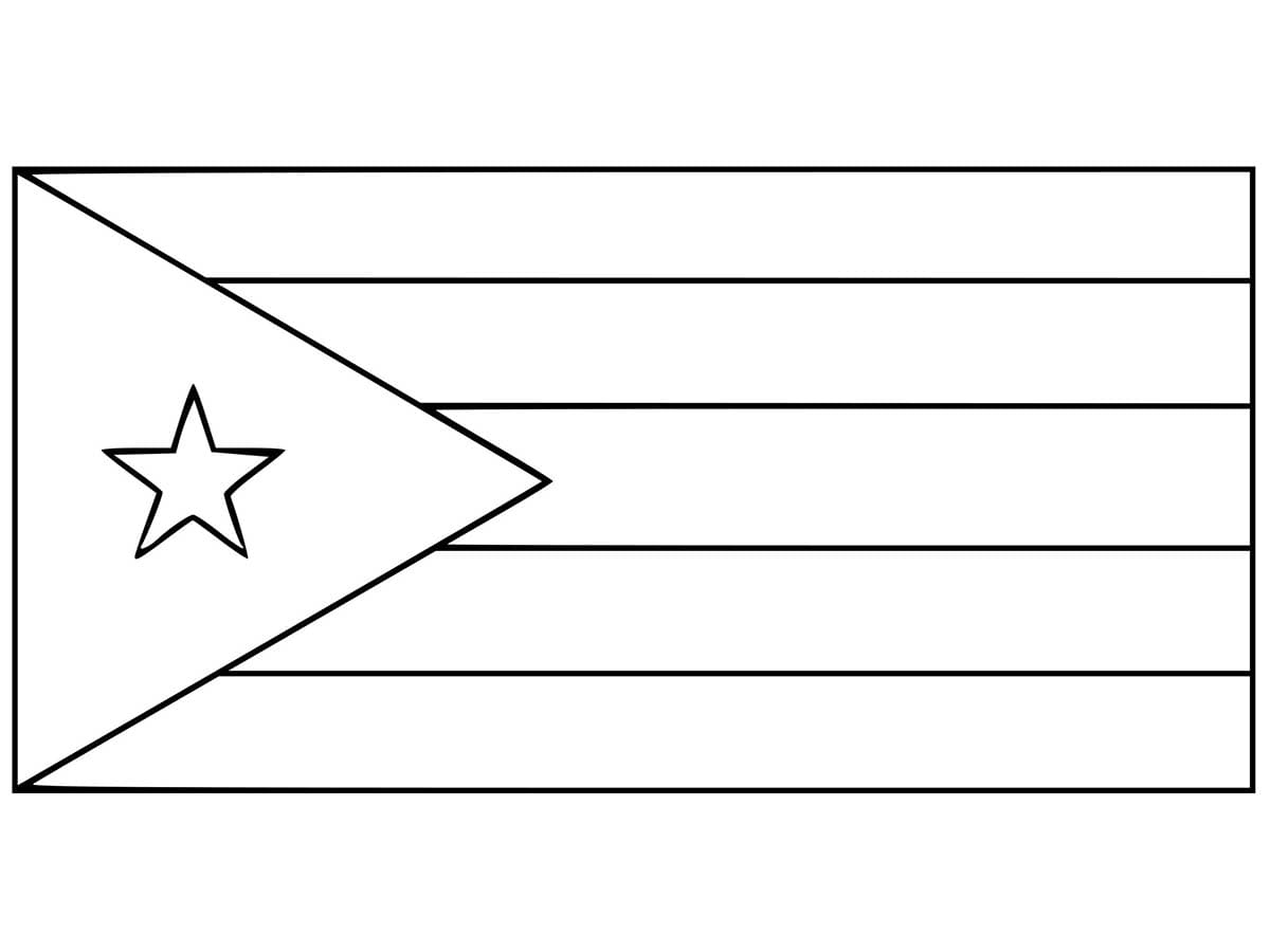 Cuba flag coloring page