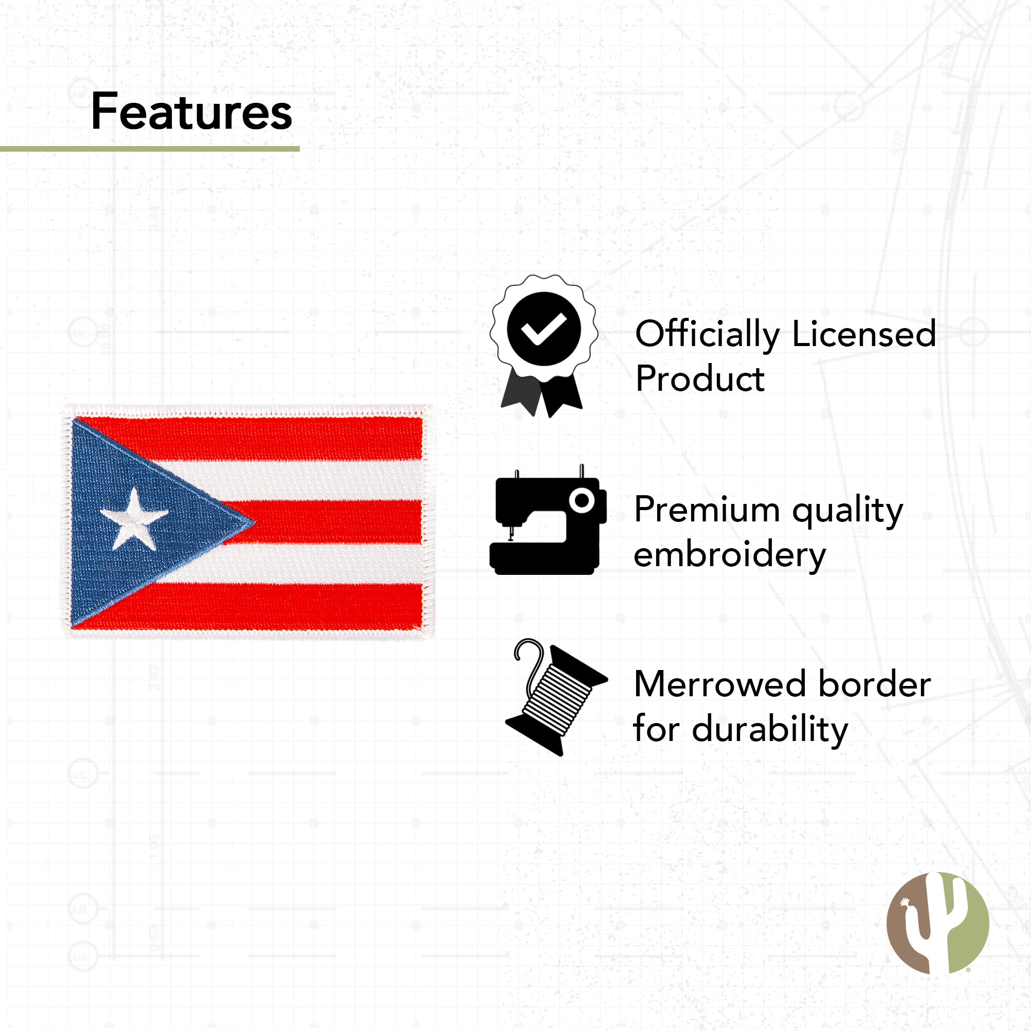 Puerto rico flag patch bulk inch x inch state iron on sew embroidered tactical backpack hat bags