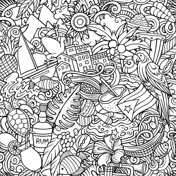 Puerto rican food stock illustrations royalty