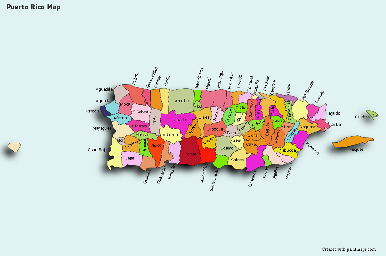 Puerto rico blank map maker