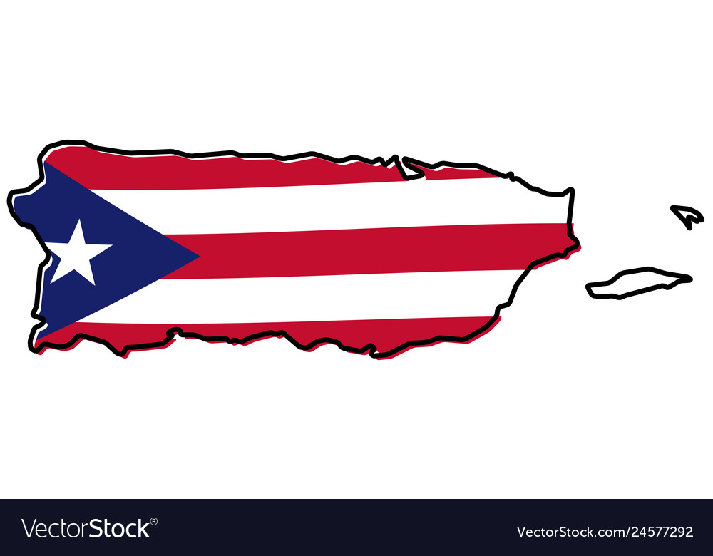 Simplified map puerto rico outline royalty free vector image