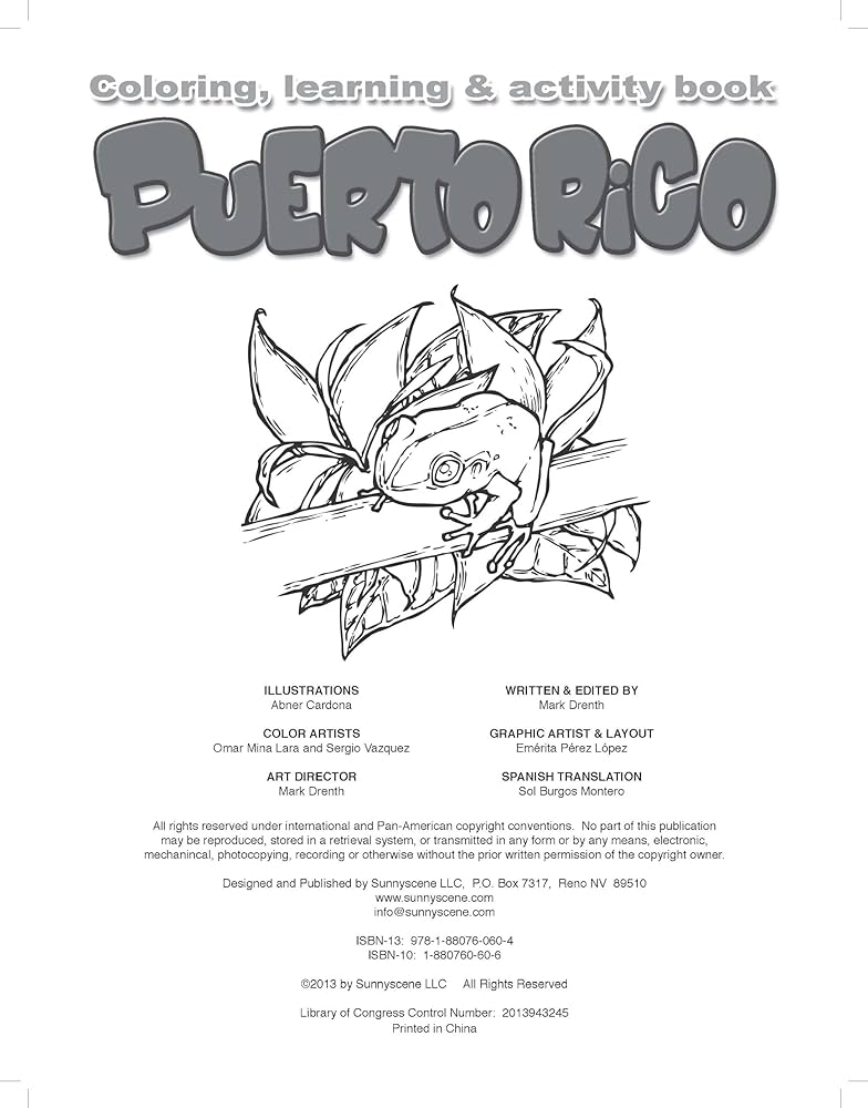 Puerto rico coloring learning activity book pages with pages of colorful stickers english and spanish edition mark drenth mark drenth abner cardona books