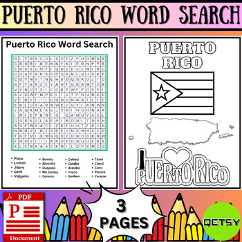 Puerto rico coloring pages tpt