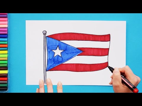 How to draw the flag of puerto rico
