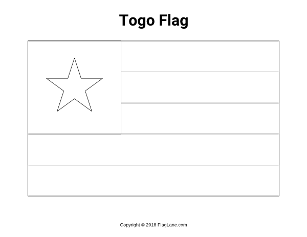 Free togo flag coloring page