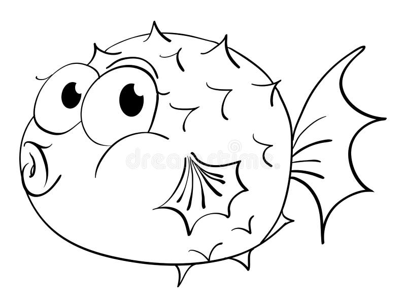 Animal outline for puffer fish stock vector