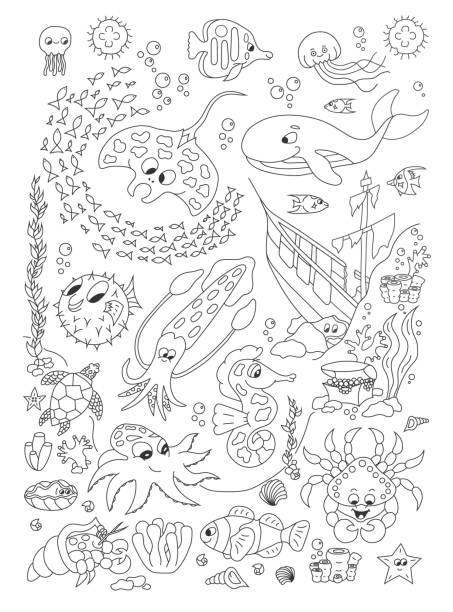 Puffer fish for kids stock illustrations royalty