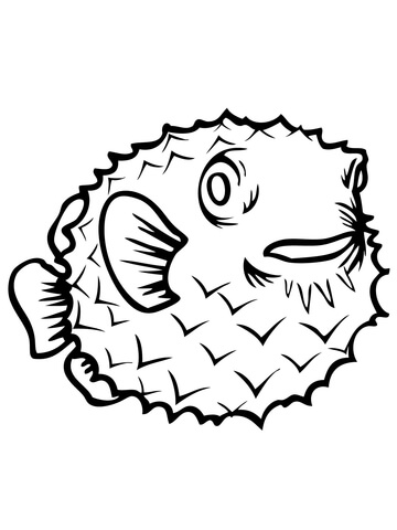 Porcupine fish coloring page free printable coloring pages