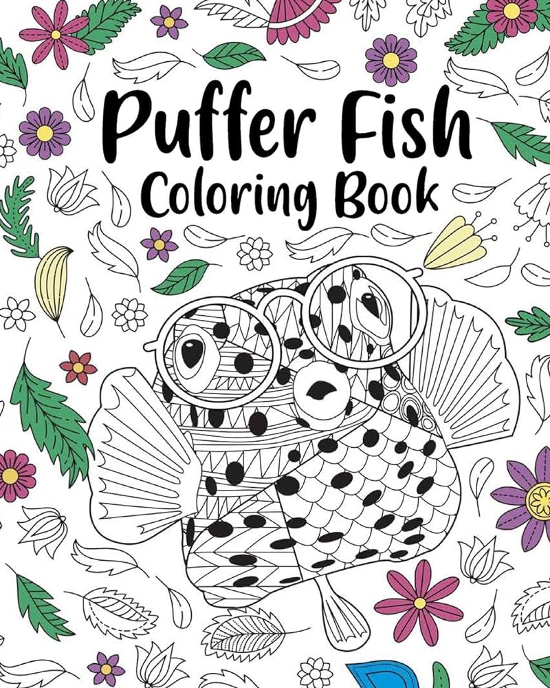 Puffer fish loring book activity loring books for adults paperland foreign language books