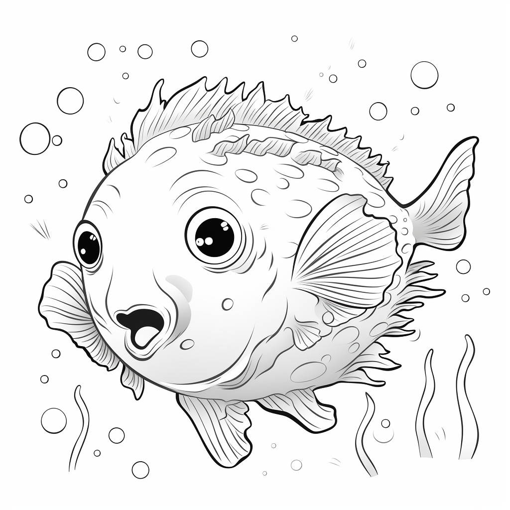 Puffer fish coloring pages
