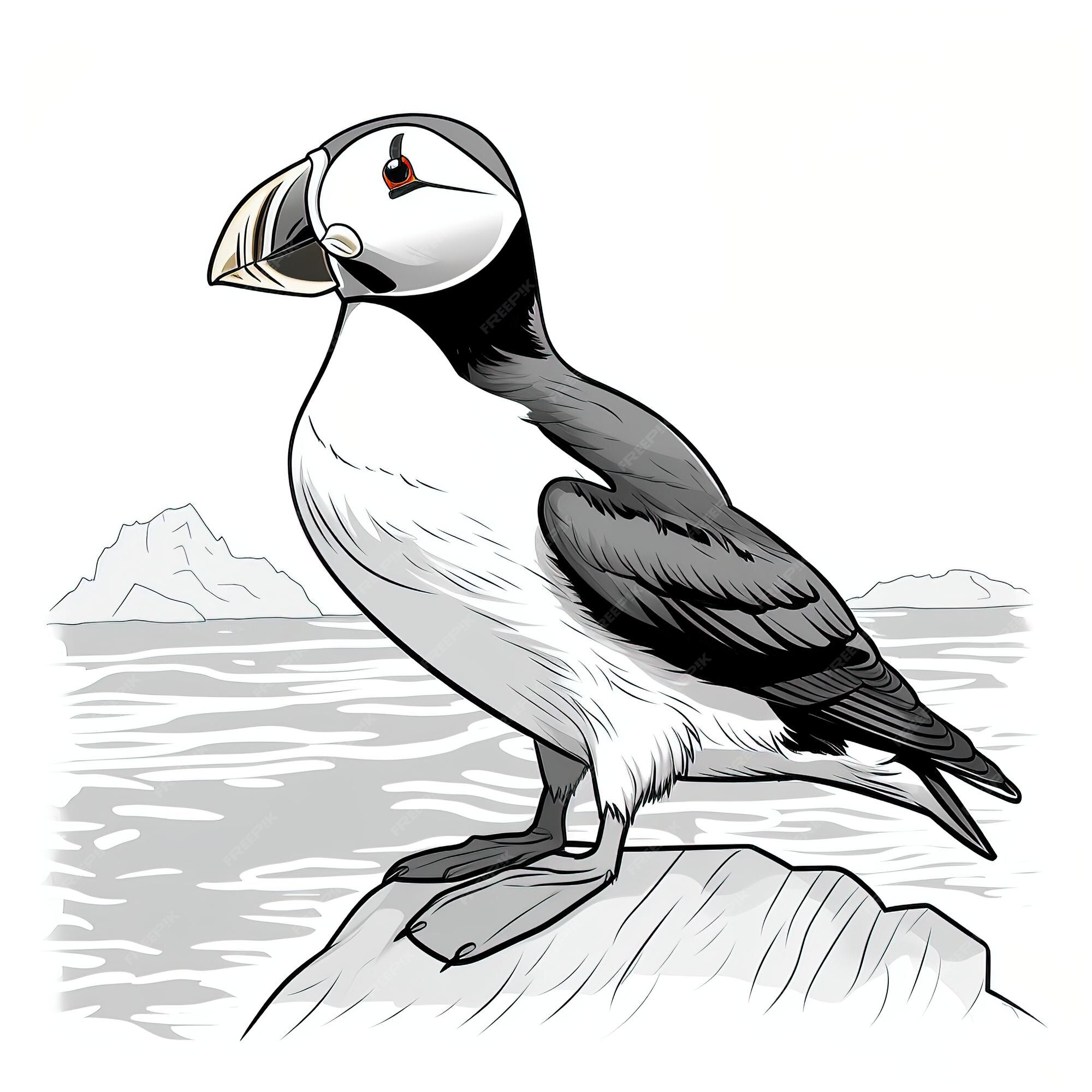 Premium vector atlantic puffin coloring book for kids